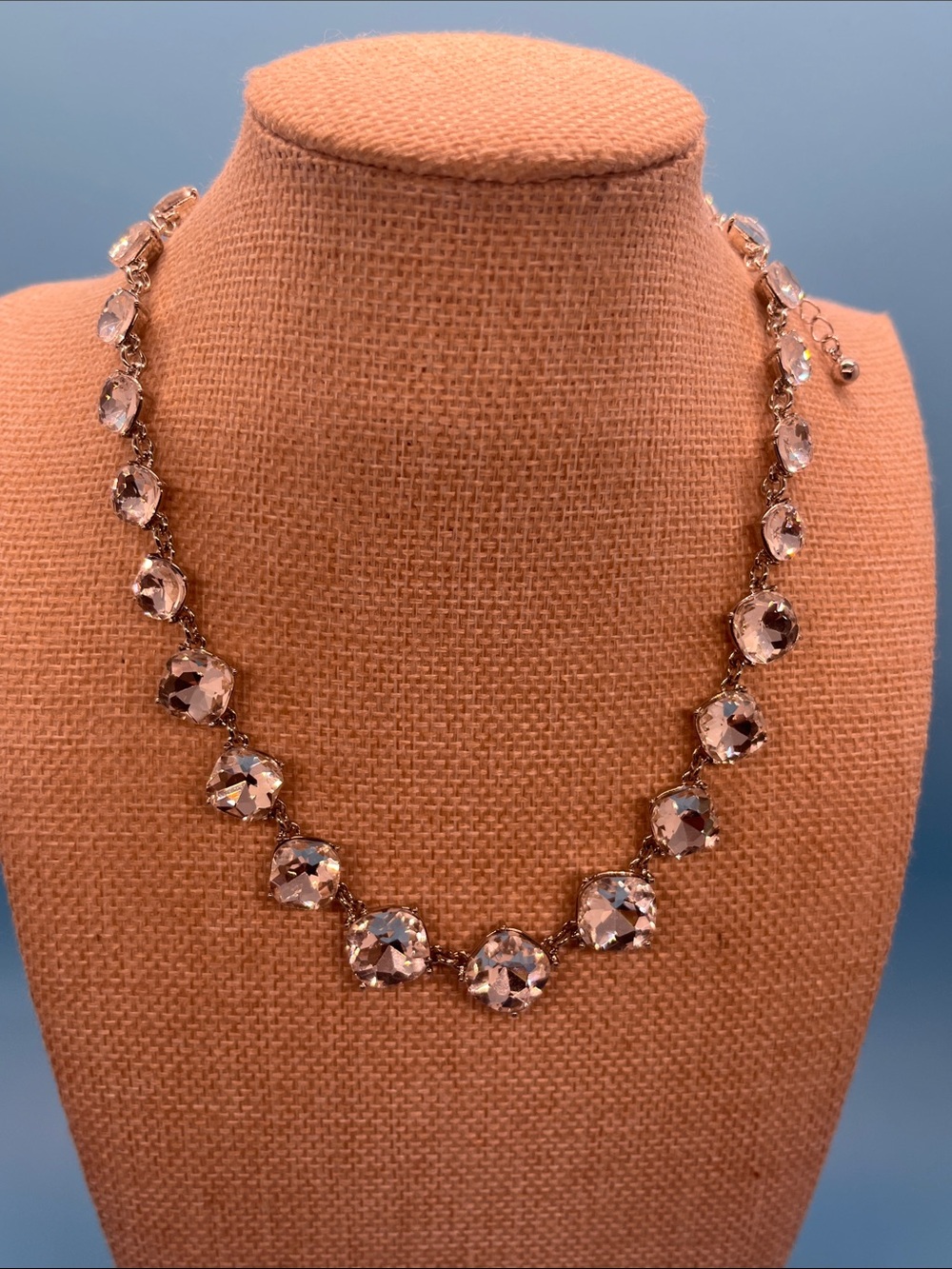 #0106.   Delicate  Crystal Link Necklace - Women